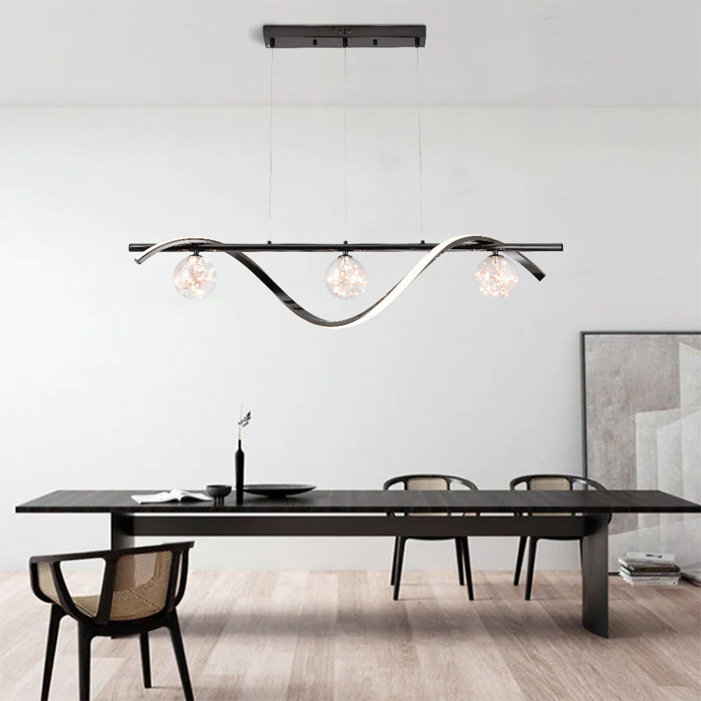 Elegant Glass Pendant Light with Dimmable Globes | Stylish Kitchen Pendant Lighting for Warm Ambiance 3