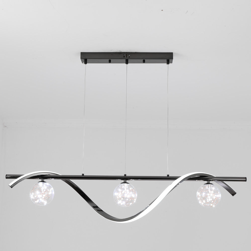 Elegant Glass Pendant Light with Dimmable Globes | Stylish Kitchen Pendant Lighting for Warm Ambiance 5