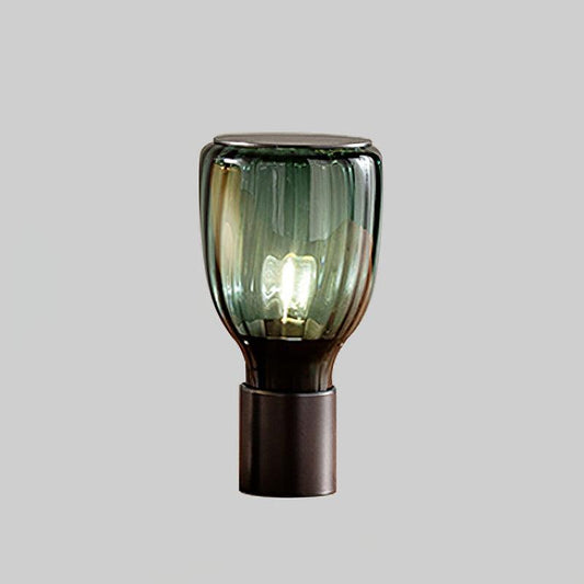 Elegant Glass Table Lamp with Inline On/Off Switch | Stylish Bedside Lighting for Modern Decor 0