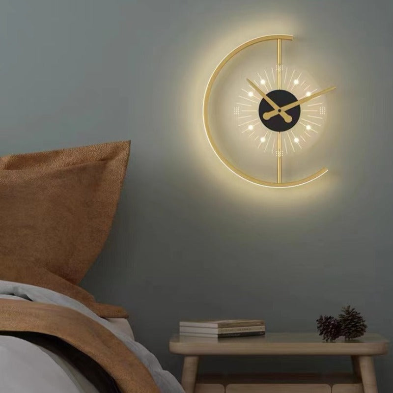 Elegant LED Wall Clock & Lamp Combination with Modern Design | Stylish Home Decor for Any Room 0