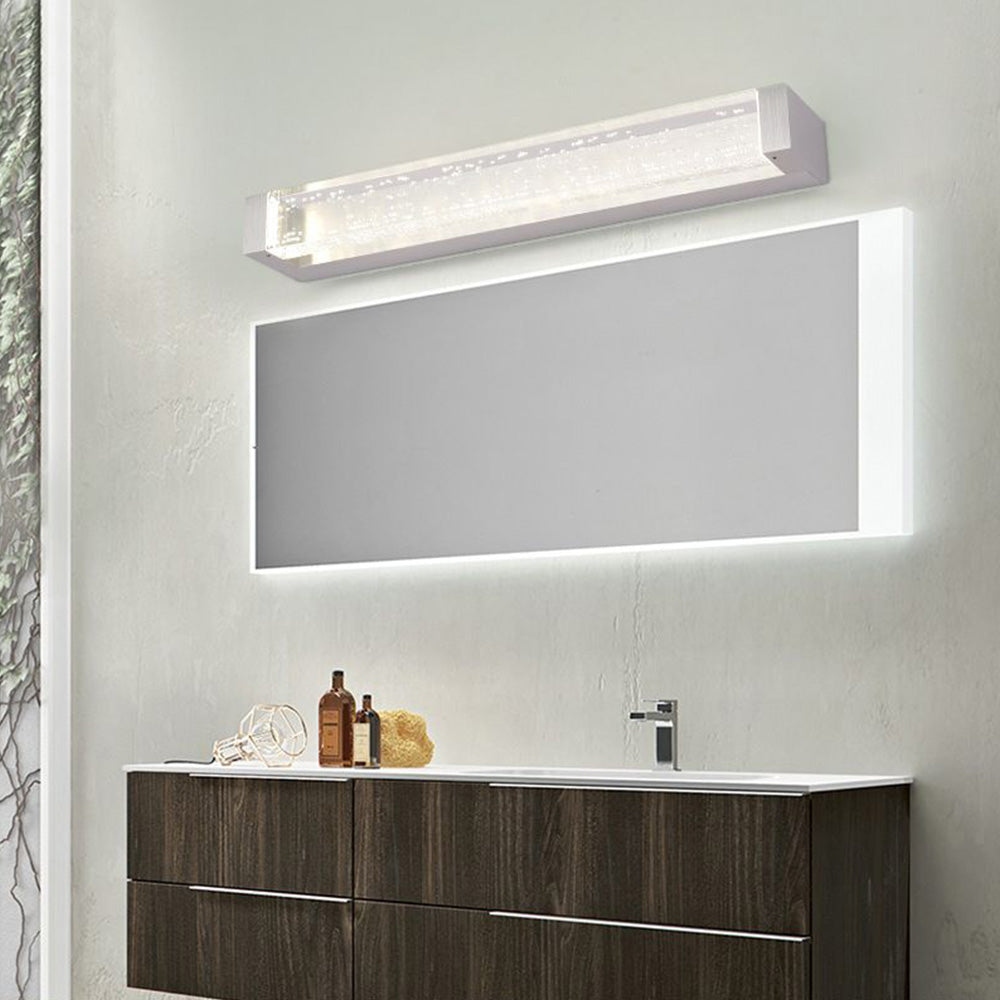 Elegant LED Wall Lamp | Transparent Rectangular Mirror Design for Modern Bathrooms 0