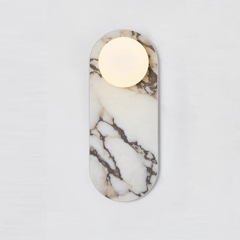 Elegant Marble Wall Lamp | Stylish Wall Sconce Lighting with Glass Shade | Modern Indoor Wall Lights for Sophisticated Ambiance 3