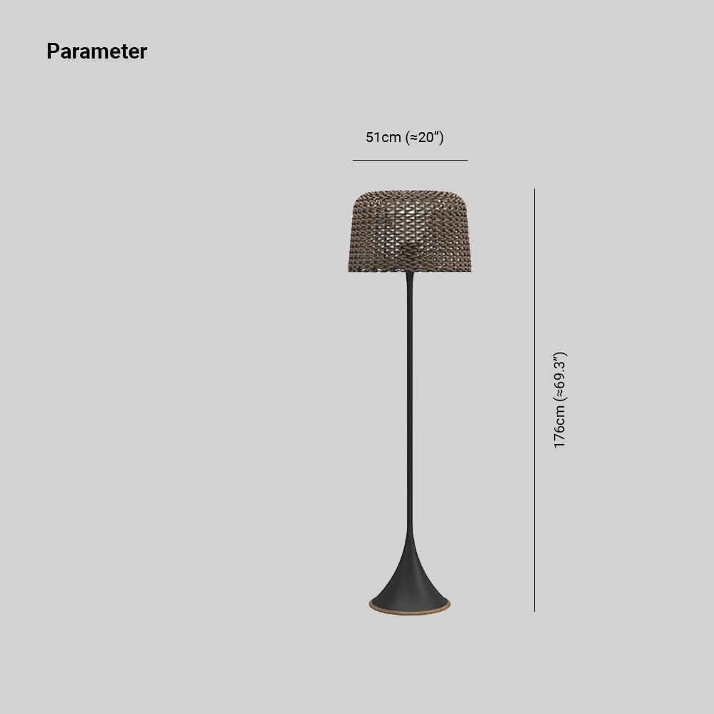 Elegant Outdoor Light Fixtures | Waterproof Rattan Floor Lamp with Warm LED Glow for Cozy Evenings 3