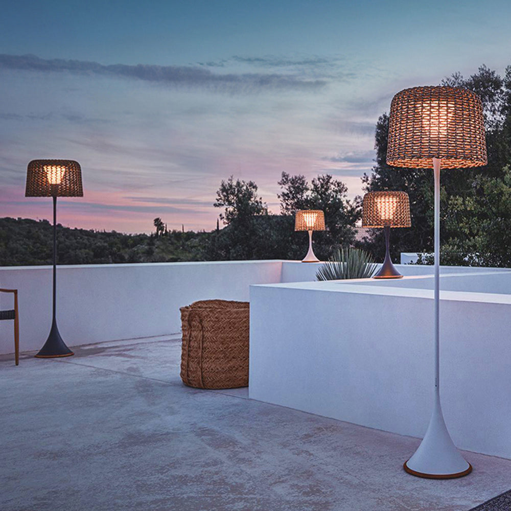 Elegant Outdoor Light Fixtures | Waterproof Rattan Floor Lamp with Warm LED Glow for Cozy Evenings 4
