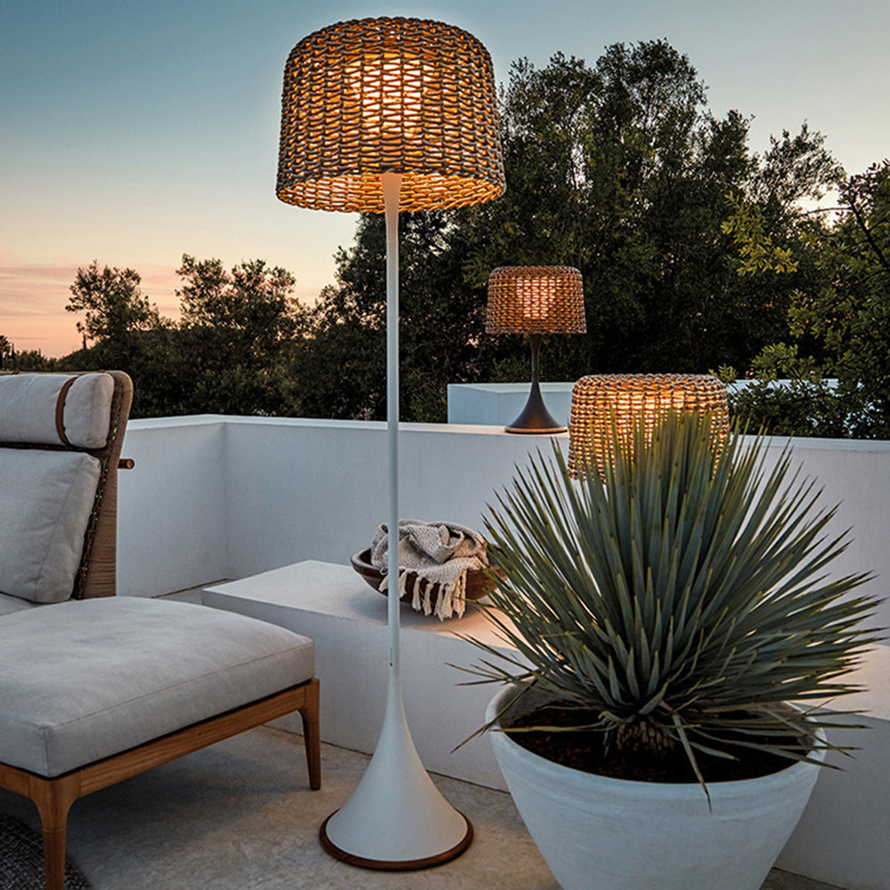 Elegant Outdoor Light Fixtures | Waterproof Rattan Floor Lamp with Warm LED Glow for Cozy Evenings 5