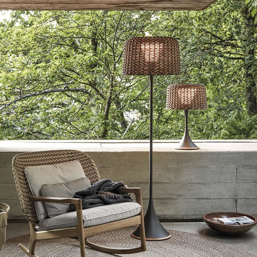 Elegant Outdoor Light Fixtures | Waterproof Rattan Floor Lamp with Warm LED Glow for Cozy Evenings 8