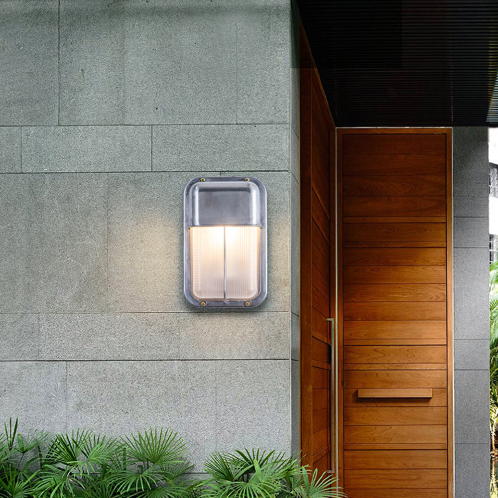 Elegant Outdoor Wall Lamp with Geometric Design & Weather Resistance | Modern Silver Finish for Enhanced Ambiance 3