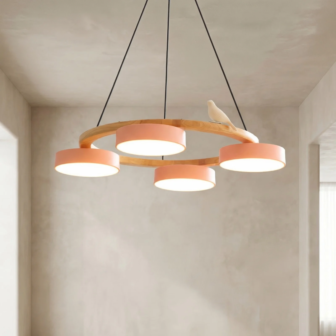 Elegant Round Chandelier Light with Bird-Inspired Design | Modern Fixture for Dining Room Illumination 8
