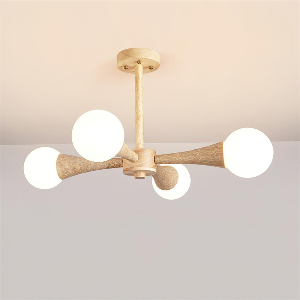 Hedra | Flush Mount Ceiling Light Fixture with Organic Design & Opal Glass Globes | Elegant Lighting for Modern Spaces 9