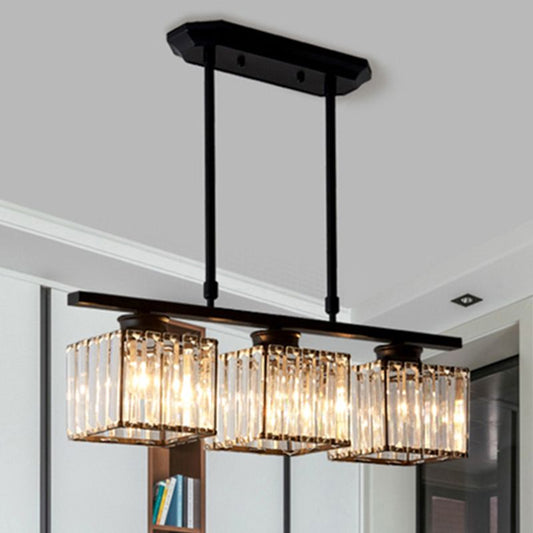 Kristy Collection | Black Pendant Light with Crystal Accents | Elegant Kitchen Pendant Lighting for Dining Room Ambiance 0