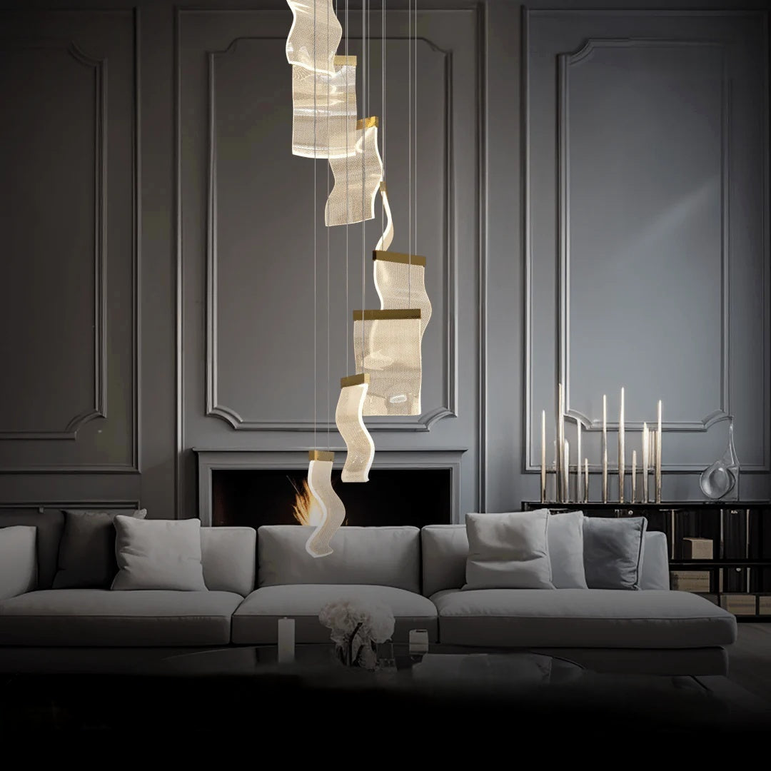 Kristy | Industrial Chandelier with Elegant Gold Finish | Stunning Lighting for Bedroom and Living Room 0