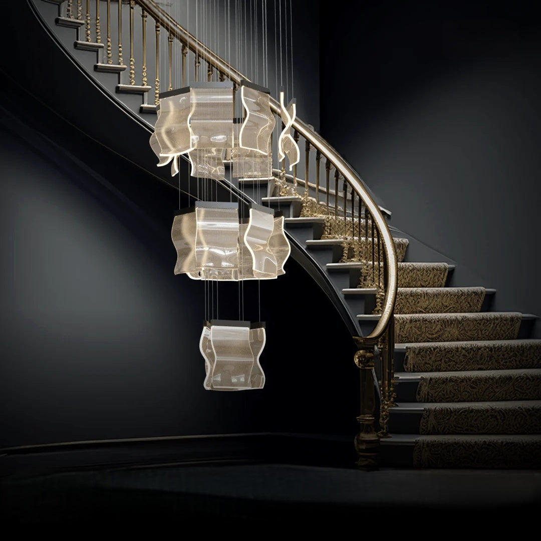 Kristy | Industrial Chandelier with Elegant Gold Finish | Stunning Lighting for Bedroom and Living Room 10