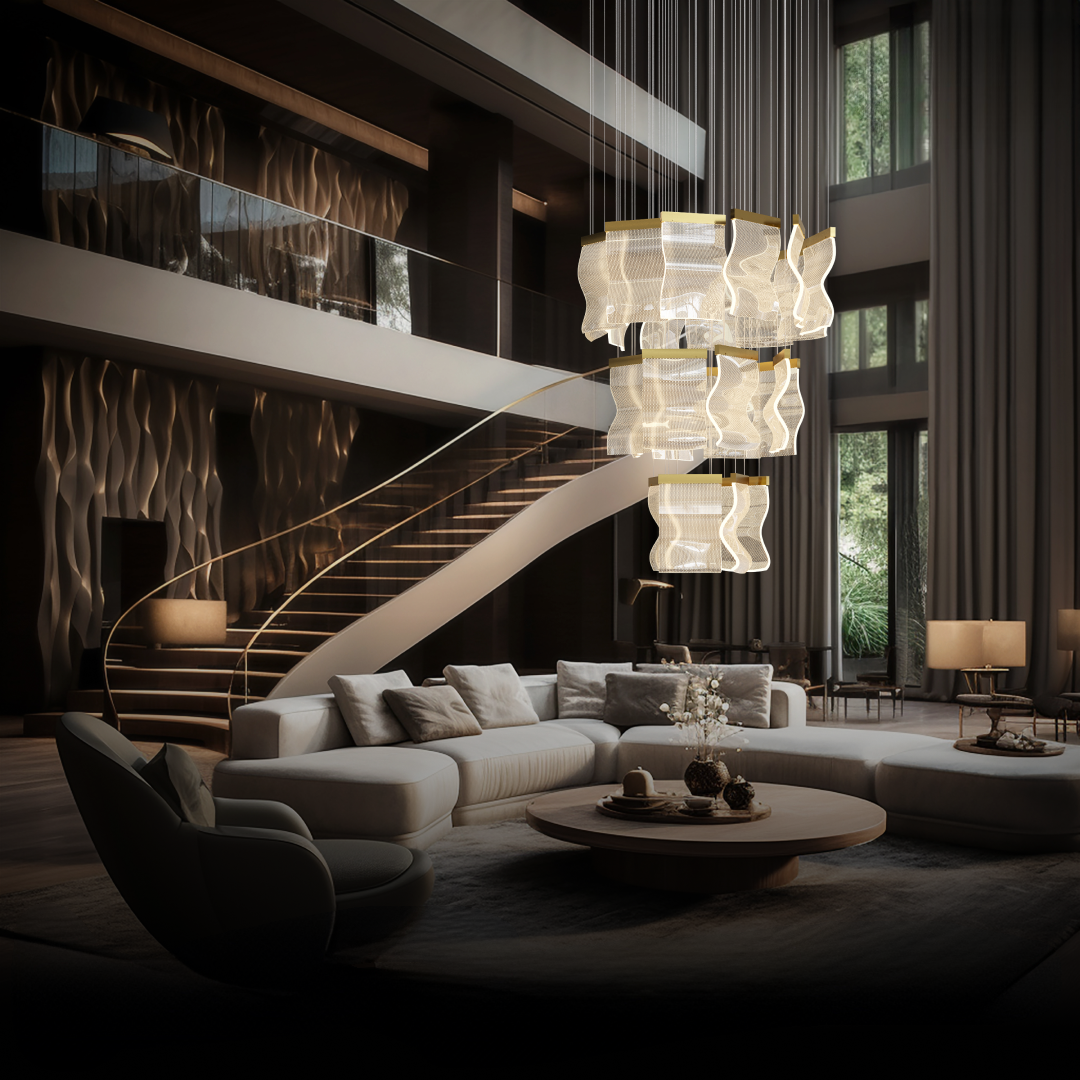 Kristy | Industrial Chandelier with Elegant Gold Finish | Stunning Lighting for Bedroom and Living Room 11