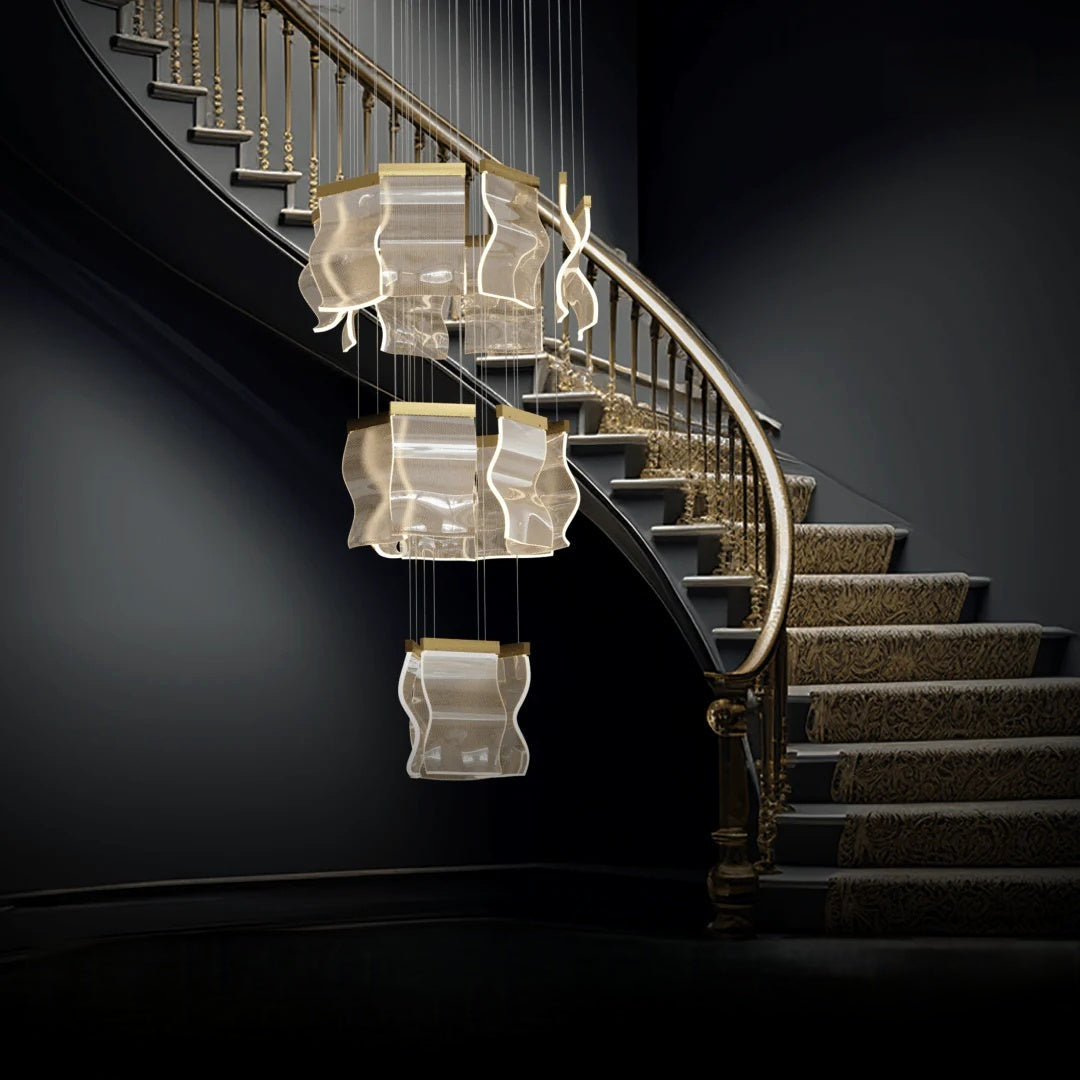 Kristy | Industrial Chandelier with Elegant Gold Finish | Stunning Lighting for Bedroom and Living Room 13