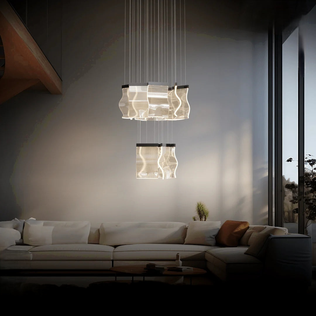 Kristy | Industrial Chandelier with Elegant Gold Finish | Stunning Lighting for Bedroom and Living Room 14