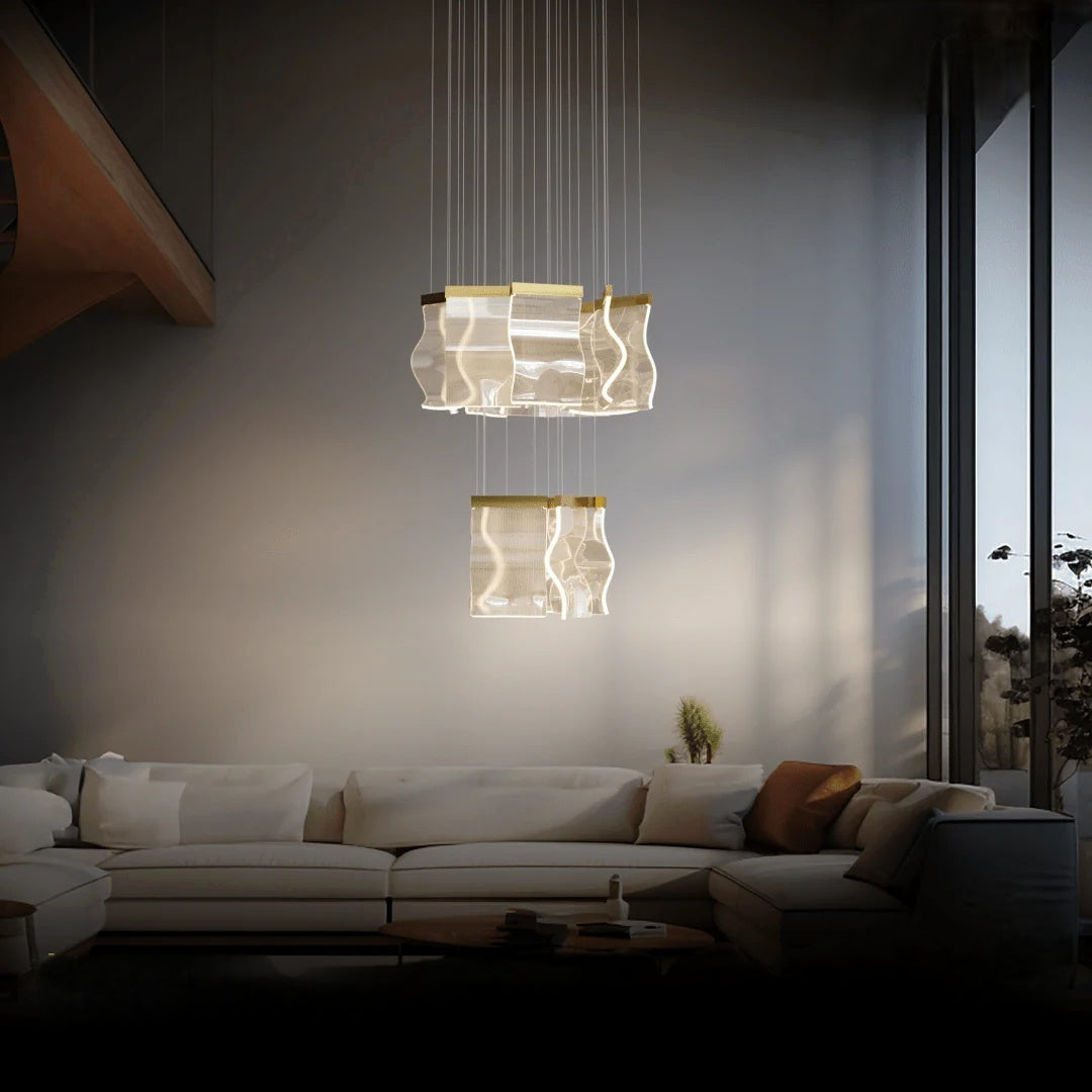 Kristy | Industrial Chandelier with Elegant Gold Finish | Stunning Lighting for Bedroom and Living Room 15