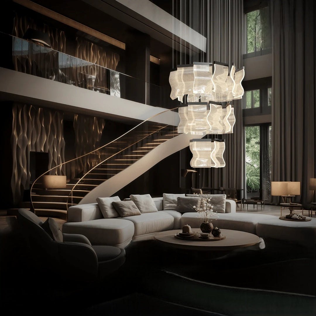 Kristy | Industrial Chandelier with Elegant Gold Finish | Stunning Lighting for Bedroom and Living Room 16
