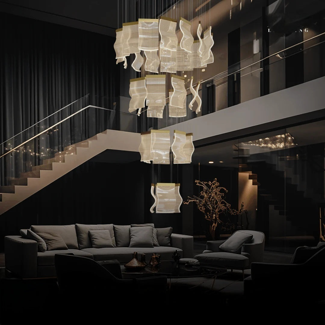 Kristy | Industrial Chandelier with Elegant Gold Finish | Stunning Lighting for Bedroom and Living Room 17