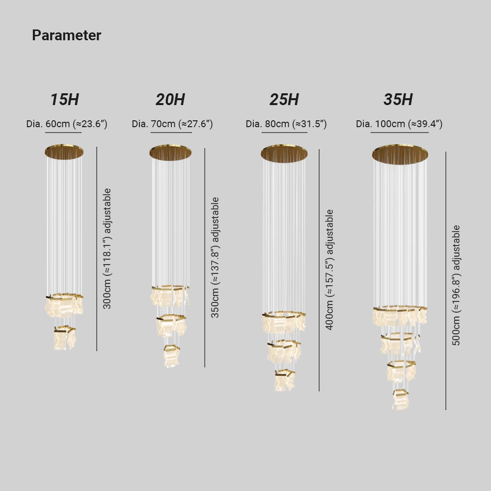 Kristy | Industrial Chandelier with Elegant Gold Finish | Stunning Lighting for Bedroom and Living Room 4
