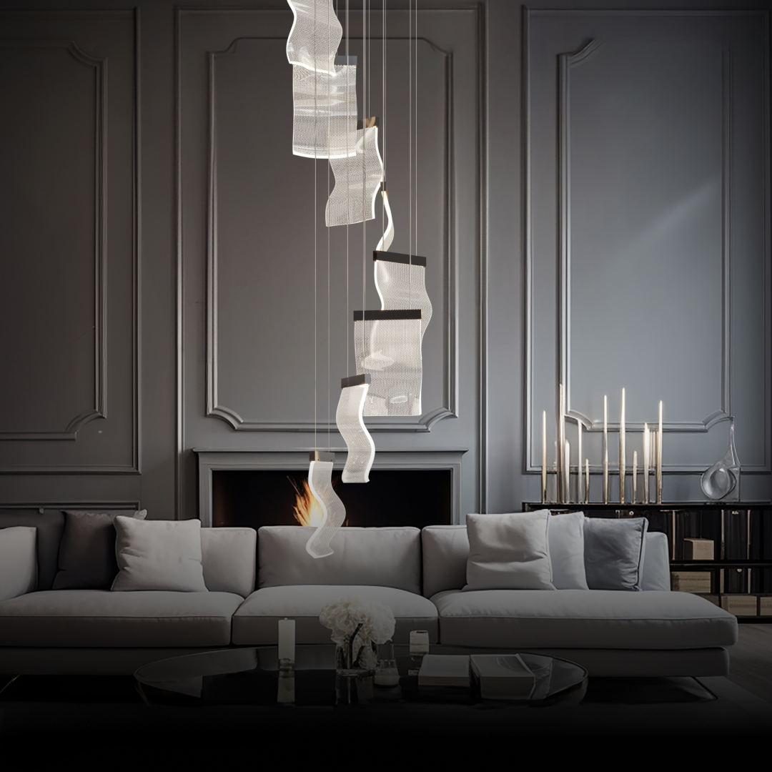 Kristy | Industrial Chandelier with Elegant Gold Finish | Stunning Lighting for Bedroom and Living Room 5