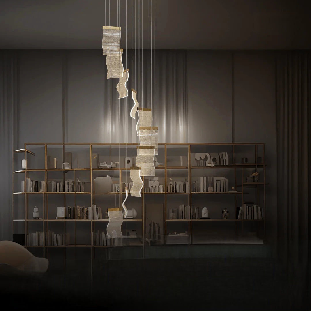 Kristy | Industrial Chandelier with Elegant Gold Finish | Stunning Lighting for Bedroom and Living Room 6