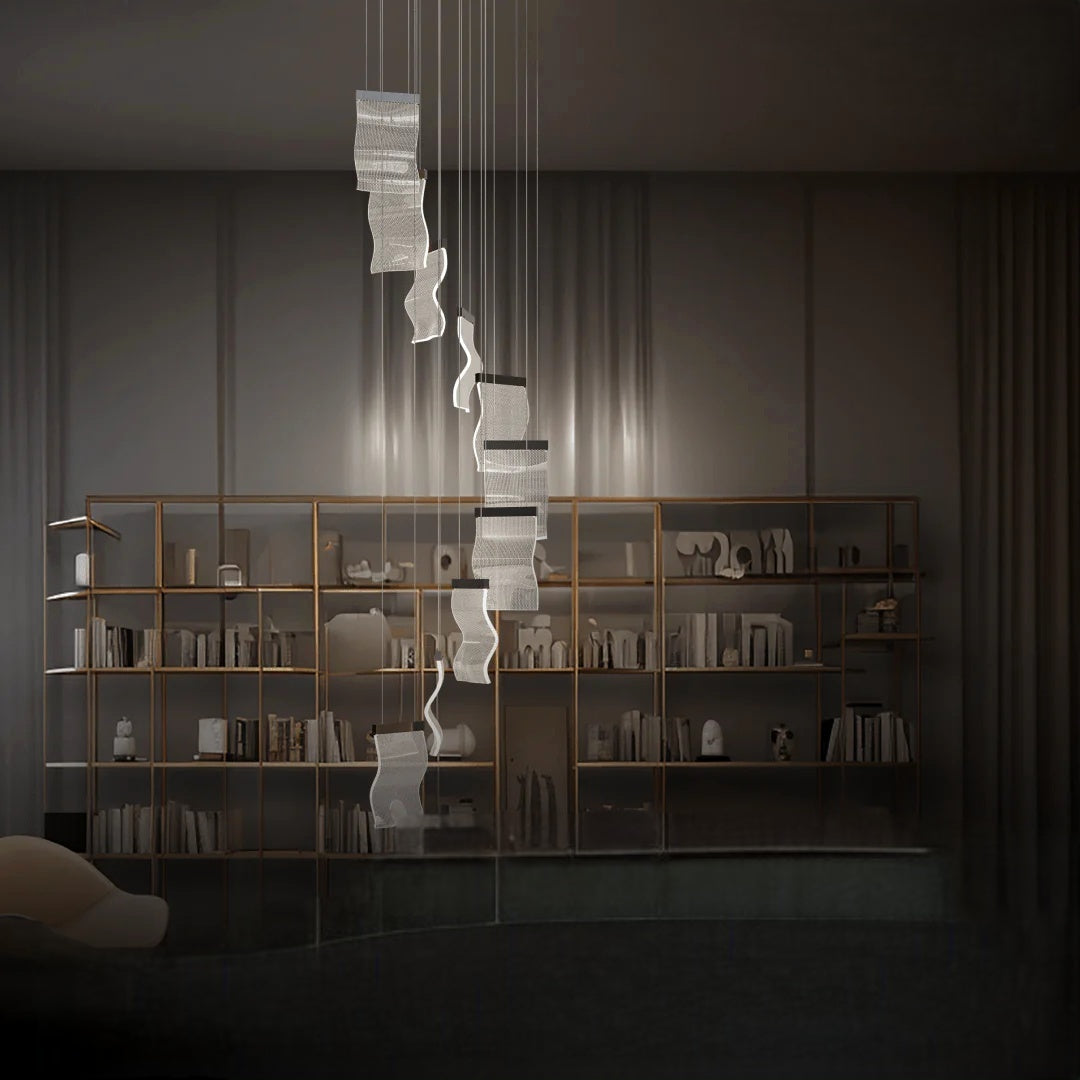 Kristy | Industrial Chandelier with Elegant Gold Finish | Stunning Lighting for Bedroom and Living Room 7