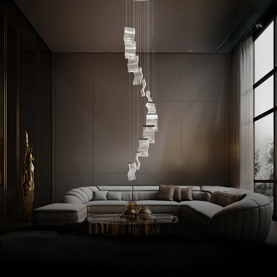 Kristy | Industrial Chandelier with Elegant Gold Finish | Stunning Lighting for Bedroom and Living Room 8