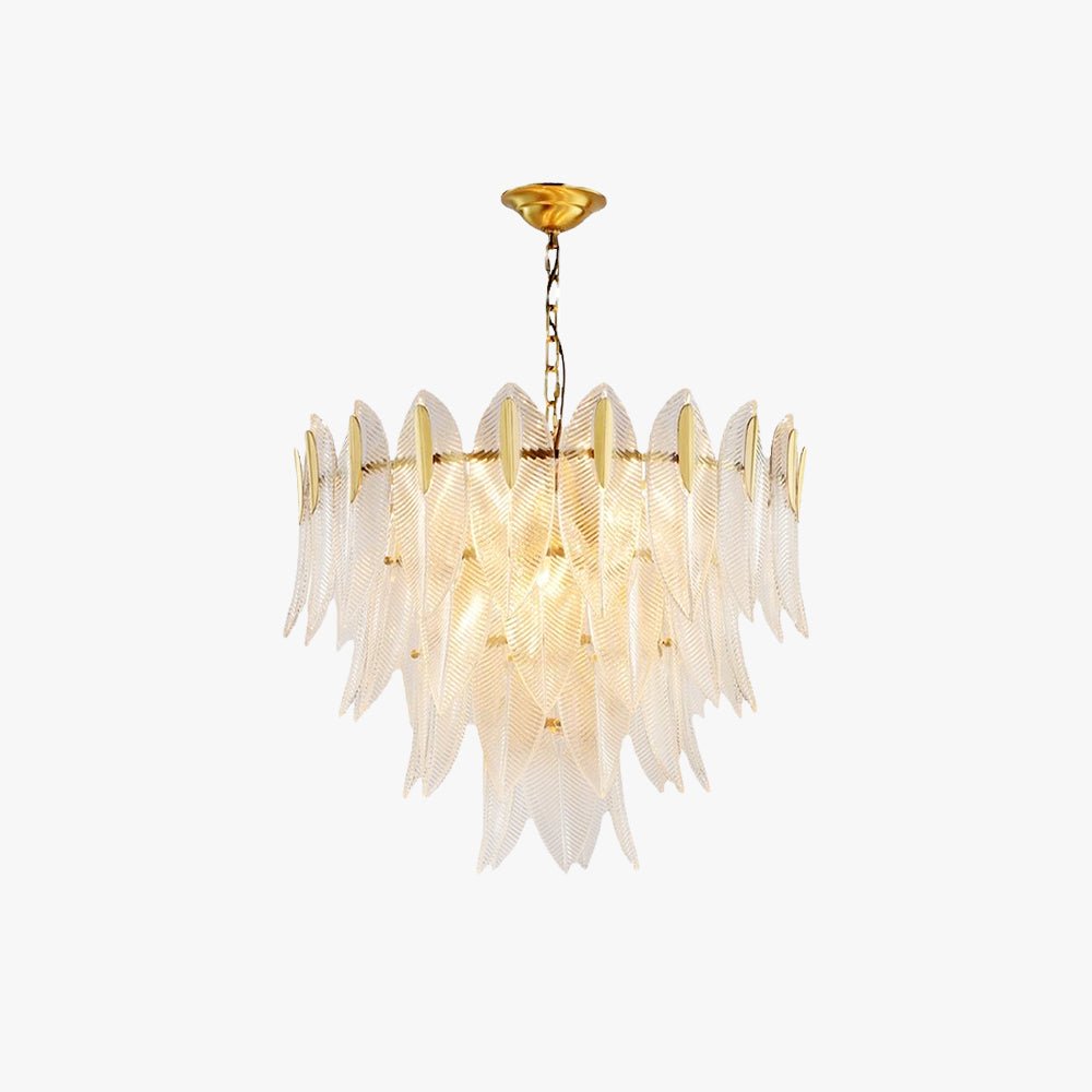 Kristy | Modern Gold Feather Chandelier with Adjustable Chain | Elegant Lighting for Bedrooms and Living Rooms 1