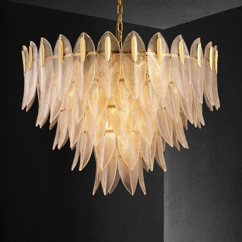 Kristy | Modern Gold Feather Chandelier with Adjustable Chain | Elegant Lighting for Bedrooms and Living Rooms 3