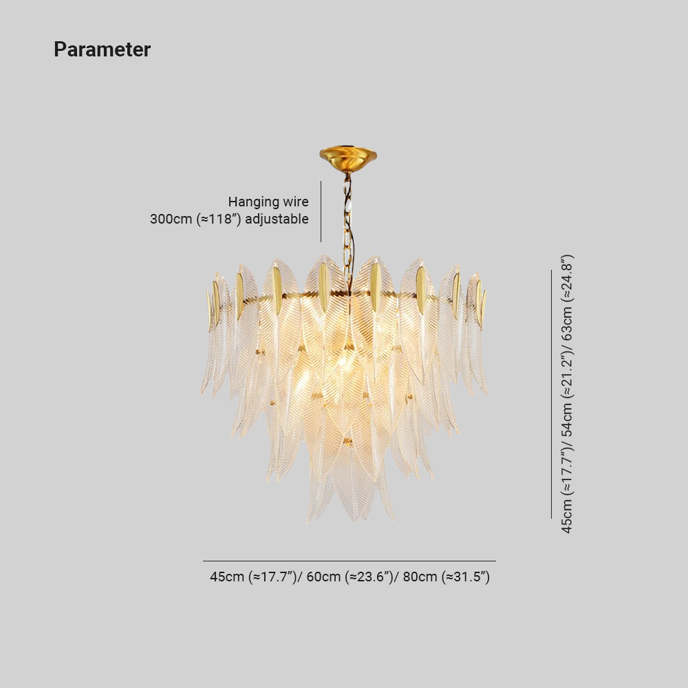 Kristy | Modern Gold Feather Chandelier with Adjustable Chain | Elegant Lighting for Bedrooms and Living Rooms 6