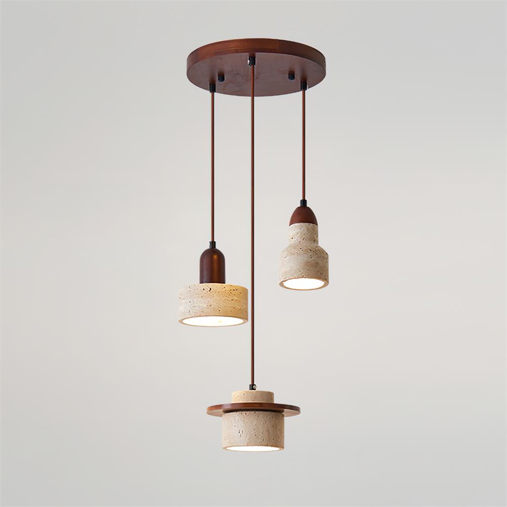 Lunara | Multi-Light Pendant Lighting with Adjustable Height | Elegant Travertine Shade for Modern Kitchens 3