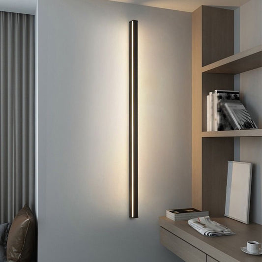 Minimalist Black Bar Wall Lamp with Metal & Acrylic Design | Elegant Wall Lighting for Living Room, Bedroom, and Bathroom 0