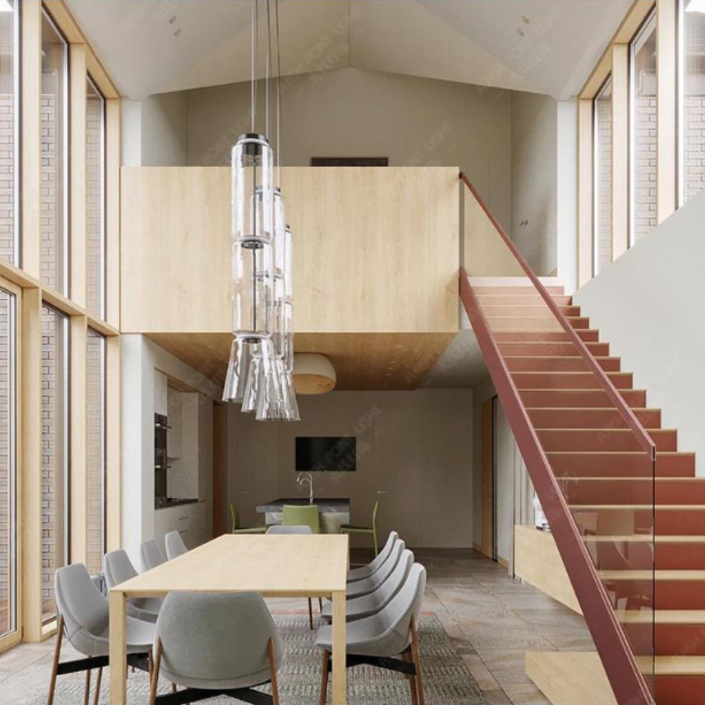 Minimalist Glass Pendant Light with Adjustable Chain | Modern Design for Elegant Kitchen Spaces 16