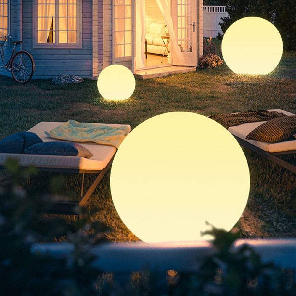 Minimalist Globe Outdoor Light with Dimmable Functionality | Durable Resin Design for Elegant Garden Illumination 2