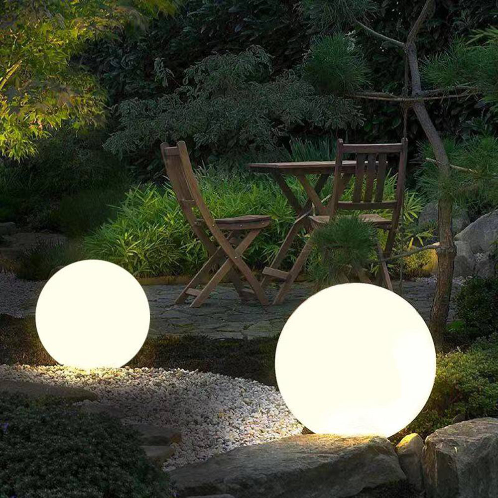 Minimalist Globe Outdoor Light with Dimmable Functionality | Durable Resin Design for Elegant Garden Illumination 4