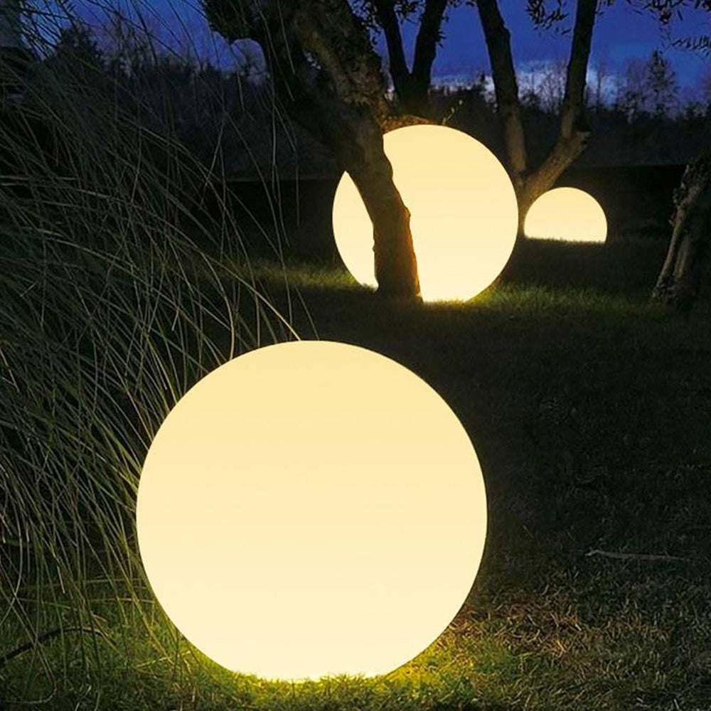Minimalist Globe Outdoor Light with Dimmable Functionality | Durable Resin Design for Elegant Garden Illumination 6