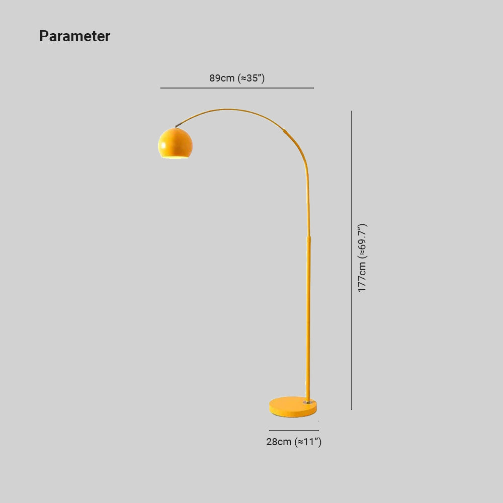 Mira | Modern Fishing Arc Floor Lamp with Adjustable Dome Shade | Stylish Lighting for Living Spaces 4