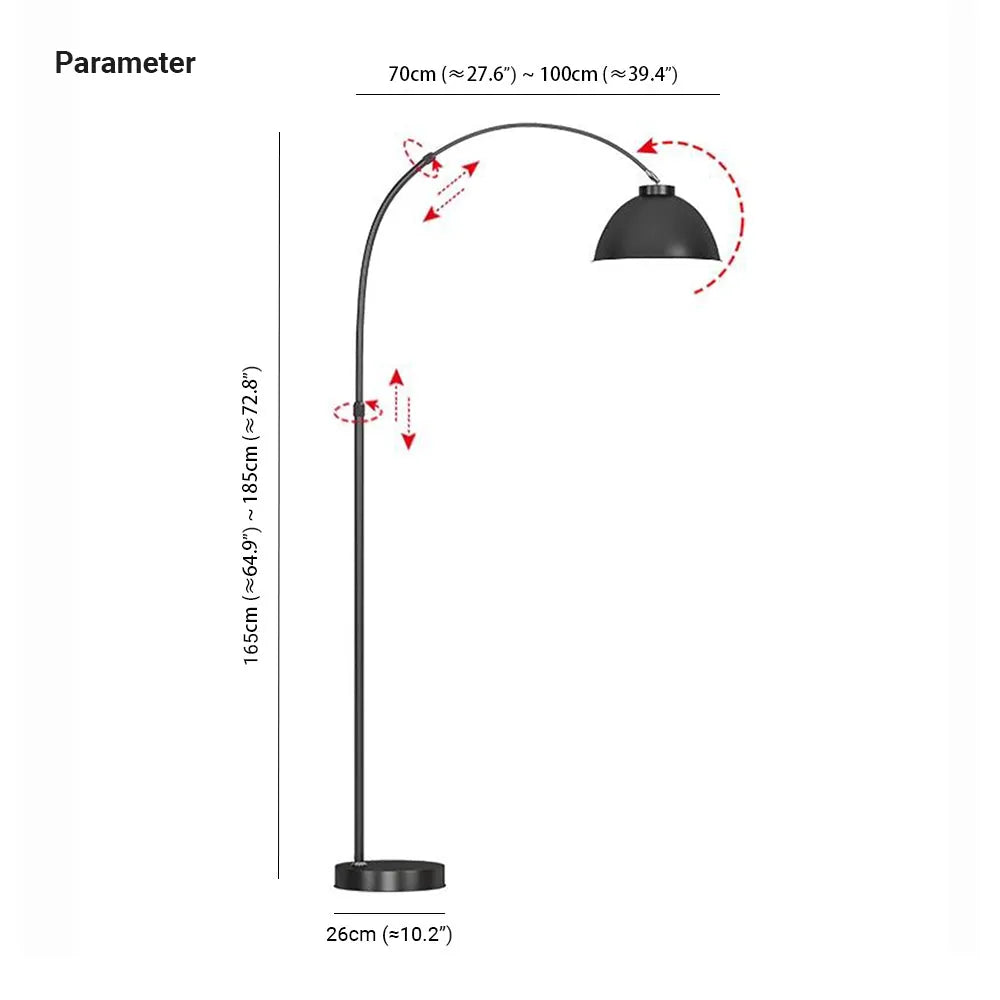 Modern Arc Floor Lamp with Curved Metal Shade | Stylish Black Standing Lamp for Elegant Home Decor 3