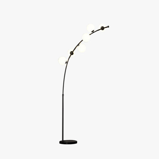 Modern Arc Floor Lamp with Multi-Head Design in Black & Gold | Stylish Lighting for Living Spaces 0
