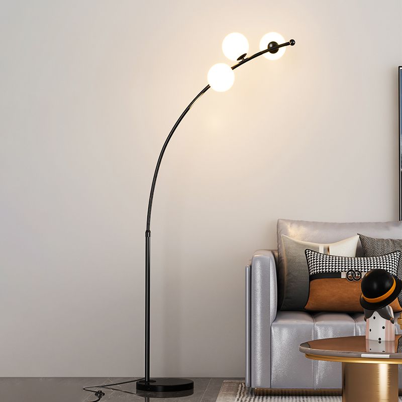 Modern Arc Floor Lamp with Multi-Head Design in Black & Gold | Stylish Lighting for Living Spaces 2