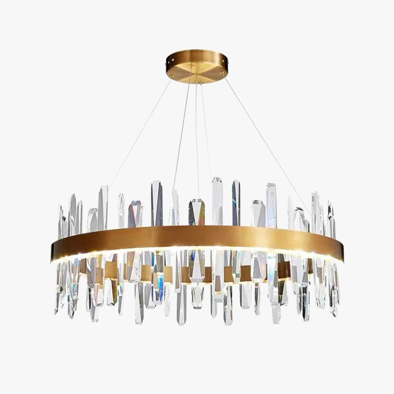 Modern Crystal Chandelier Light with Adjustable Height & LED Strip | Elegant Lighting for Dining Room and Bedroom 1