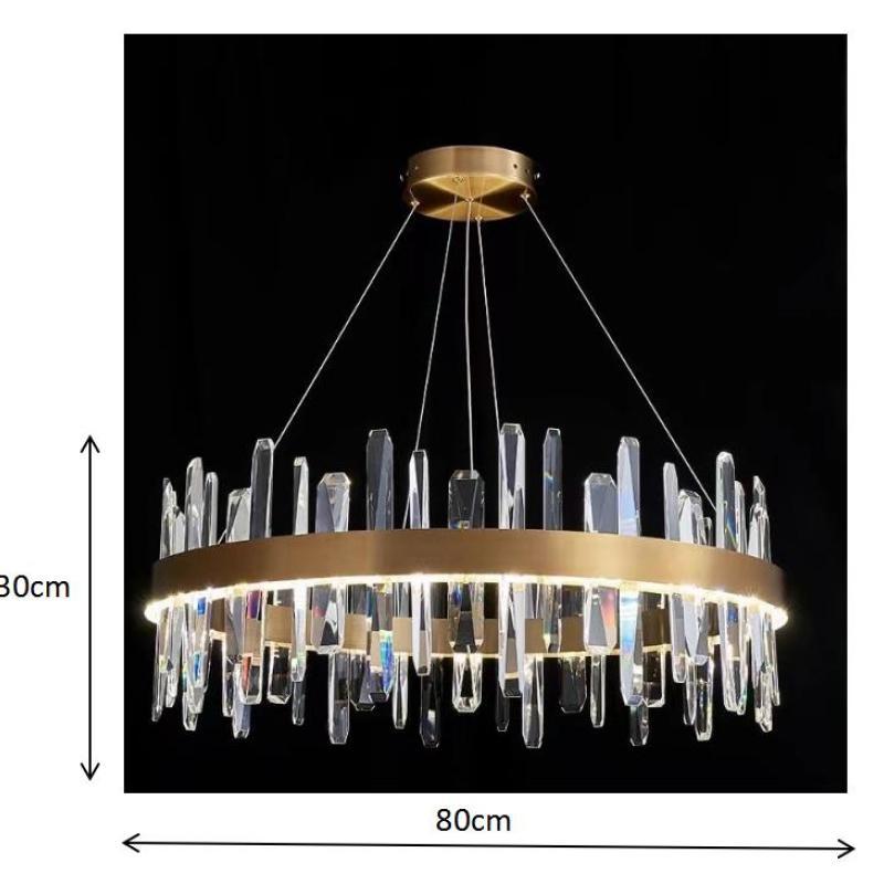 Modern Crystal Chandelier Light with Adjustable Height & LED Strip | Elegant Lighting for Dining Room and Bedroom 9