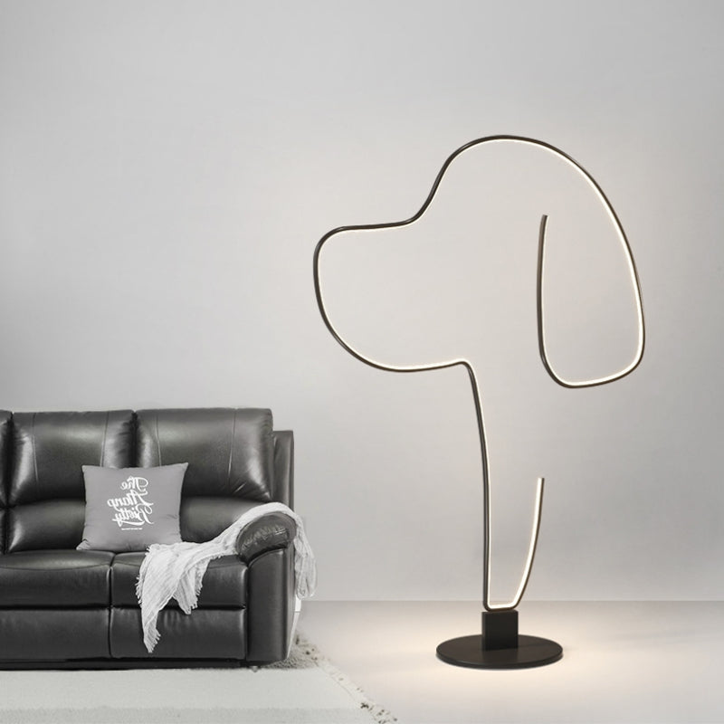 Modern Floor Lamp | Black Metal Standing Lamp with LED Bulb | Stylish Lighting for Living Room & Bedroom 2