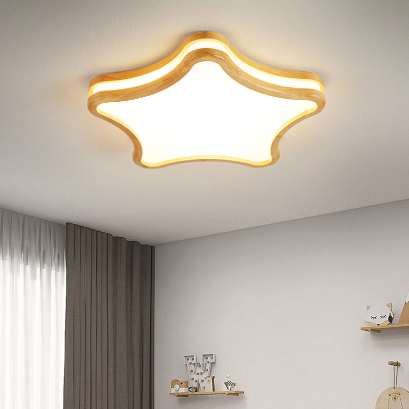 Modern Flush Mount Ceiling Light Fixture with Dimmable Feature | Stylish Wood Design for Elegant Living Spaces 2