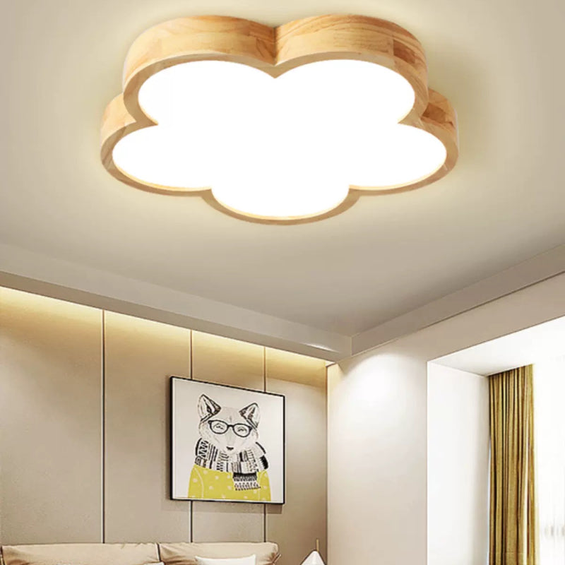 Modern Flush Mount Ceiling Light Fixture with Dimmable Feature | Stylish Wood Design for Elegant Living Spaces 5