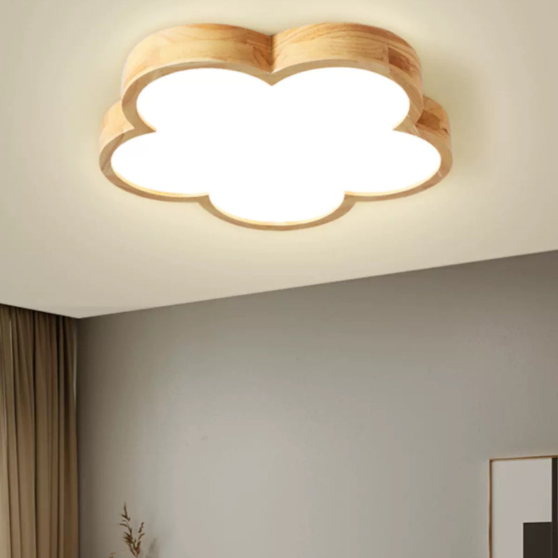 Modern Flush Mount Ceiling Light Fixture with Dimmable Feature | Stylish Wood Design for Elegant Living Spaces 6