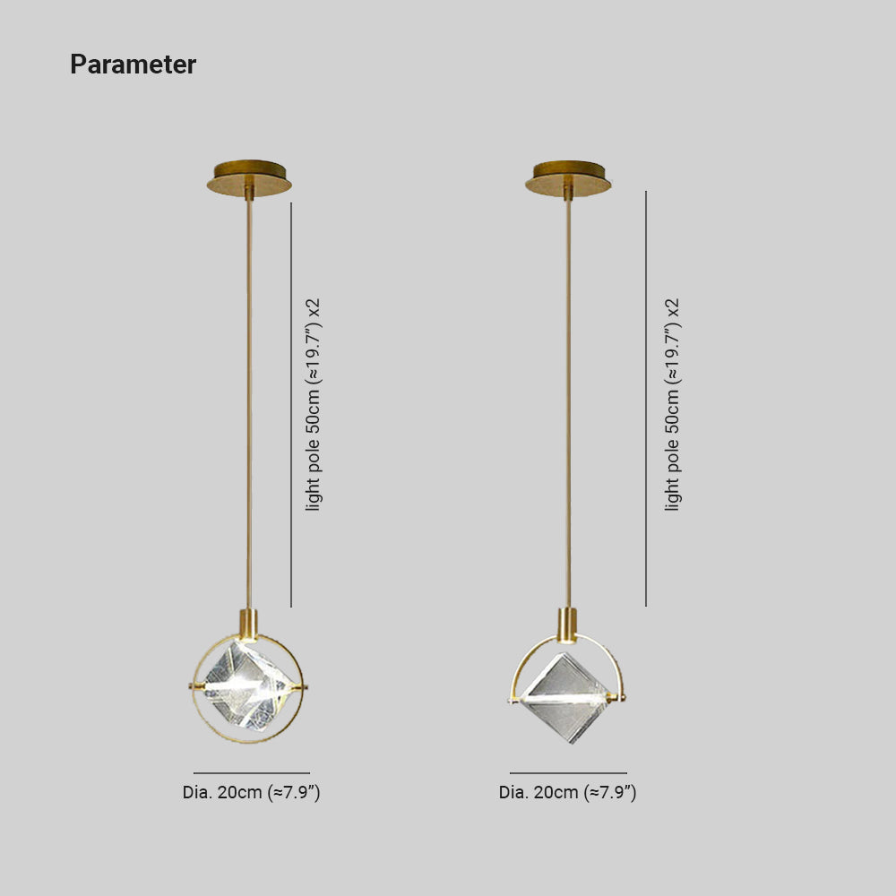 Modern Luxury Pendant Light with Geometric Design & Crystal Accents | Elegant Glass Pendant Lighting for Stylish Living Spaces 4
