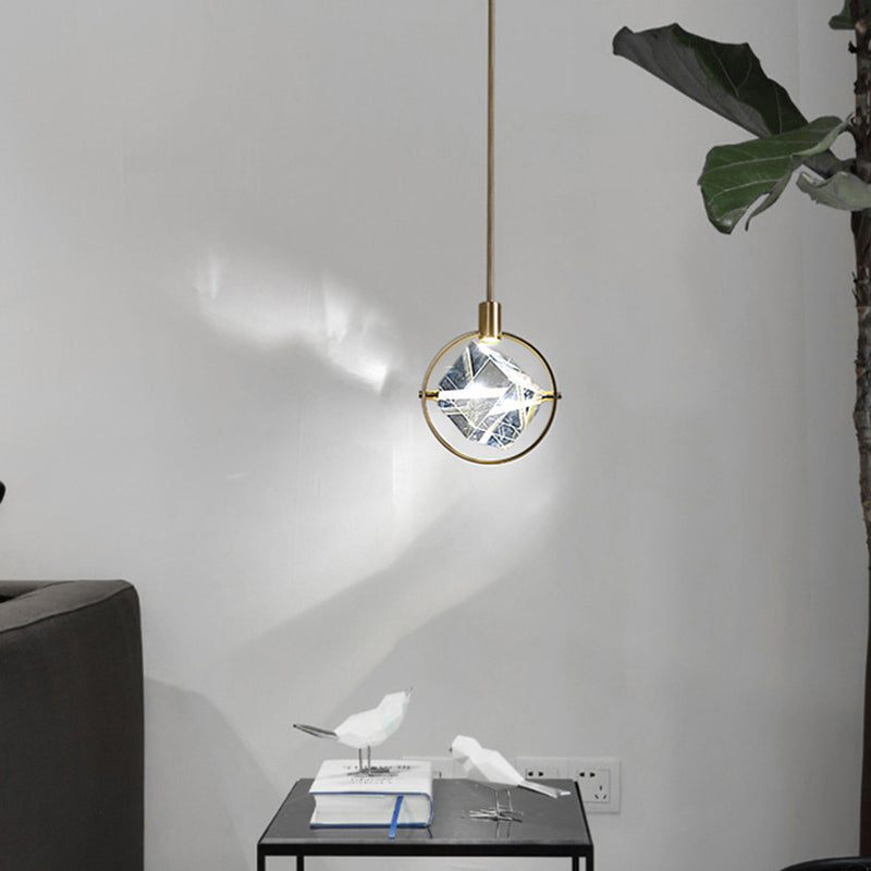Modern Luxury Pendant Light with Geometric Design & Crystal Accents | Elegant Glass Pendant Lighting for Stylish Living Spaces 9