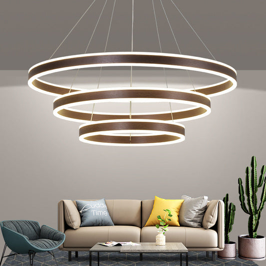 Modern Minimalist Pendant Light with 3 Interlocking Rings | Dimmable Kitchen Pendant Lighting for Elegant Interiors 0