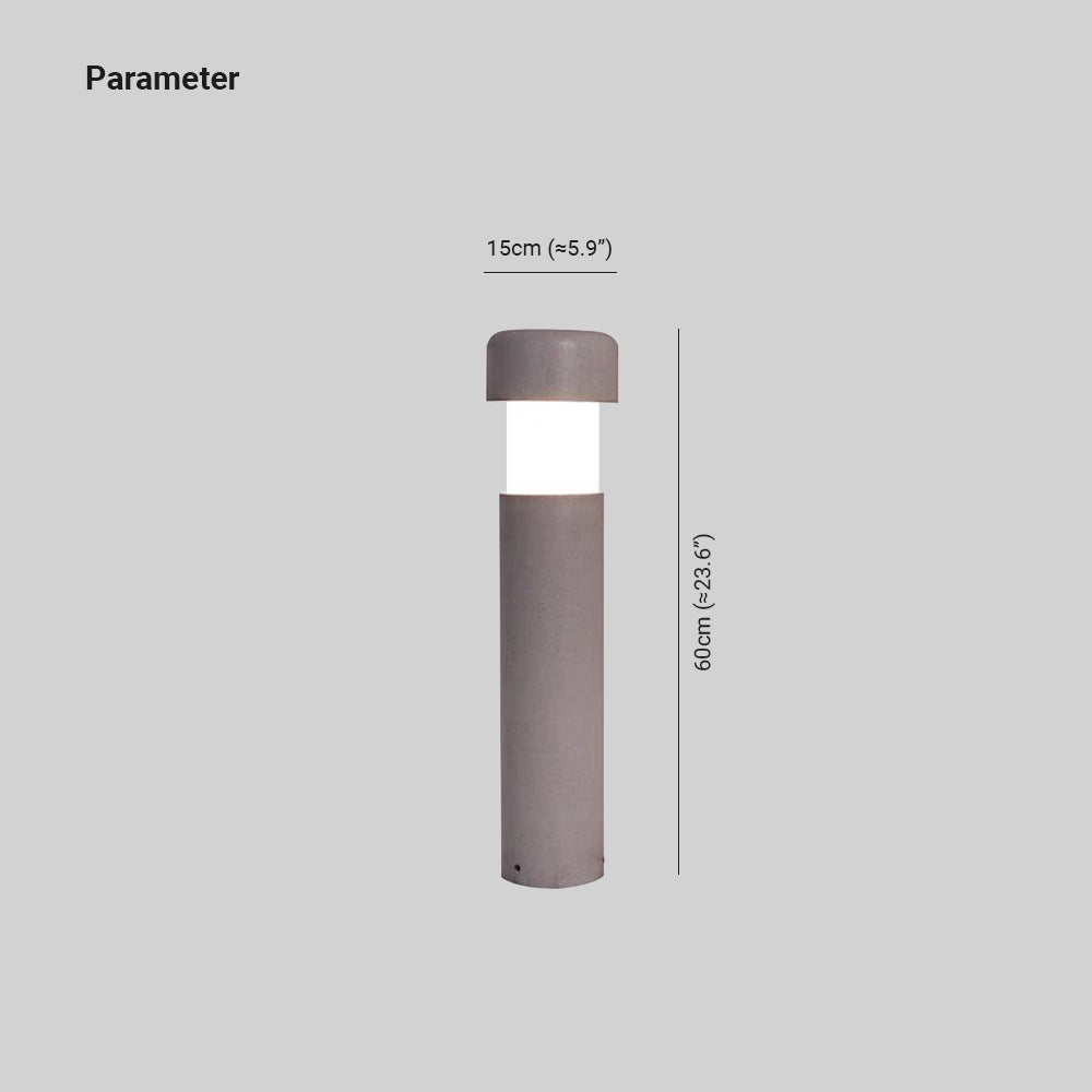 Modern Outdoor Path Light | Cylindrical Design with Weather Resistance | Stylish Grey Fixture for Garden Illumination 2